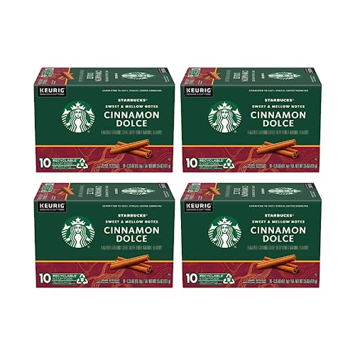 Image of Starbucks Flavored Coffee, Genuine K-Cup Pods, Cinnamon Dolce Flavored, with Sweet and Mellow Notes, Recyclable Pods, 10 Count Pods in Each (Pack of 4)