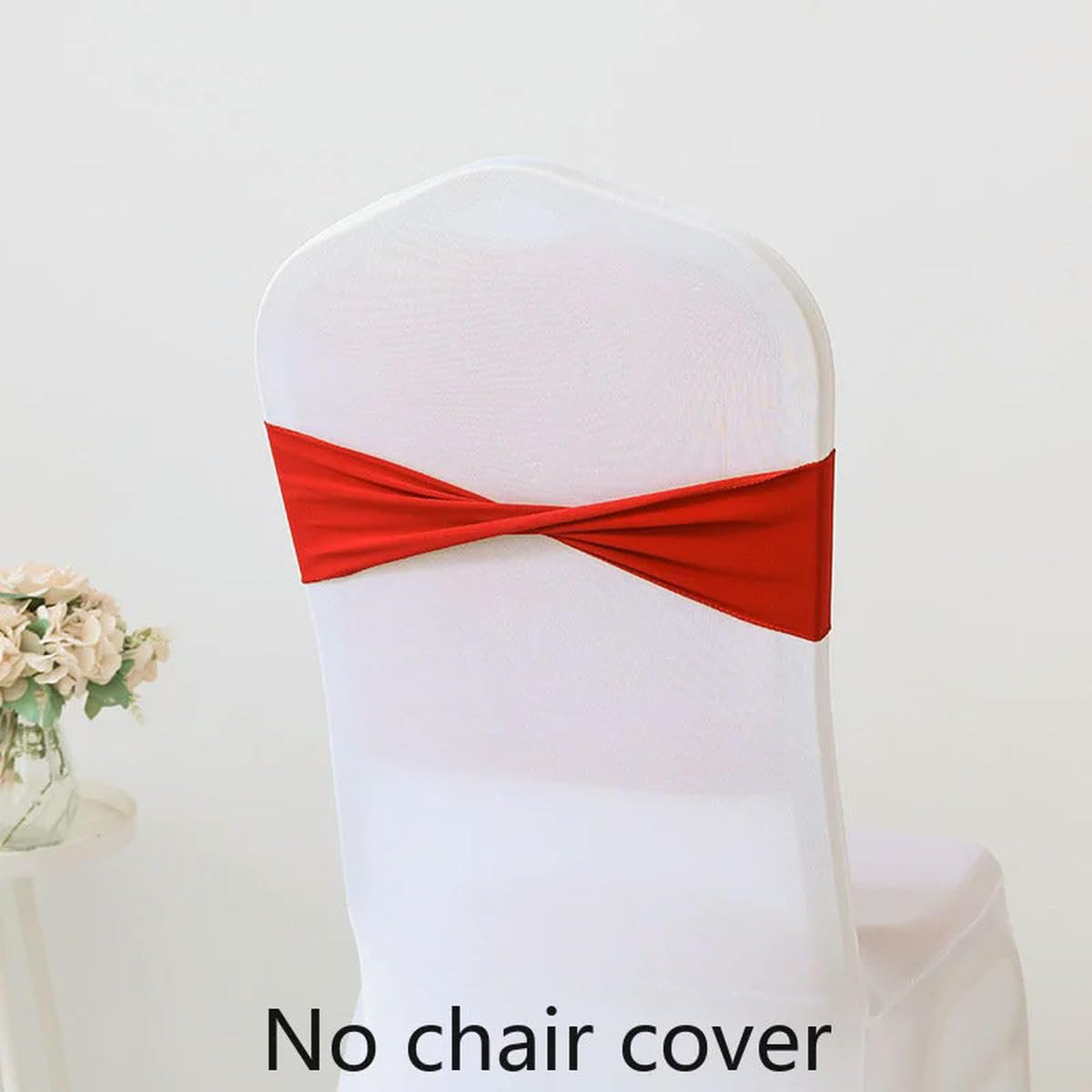 Stuhlschleifen, Hochzeit, Innen- und Außenbereich, Spandex, Stuhlknoten für Party, Veranstaltung, Hotel, Bankett, Dekoration, Stretch-Stuhlband, schwarz, 50 Stück