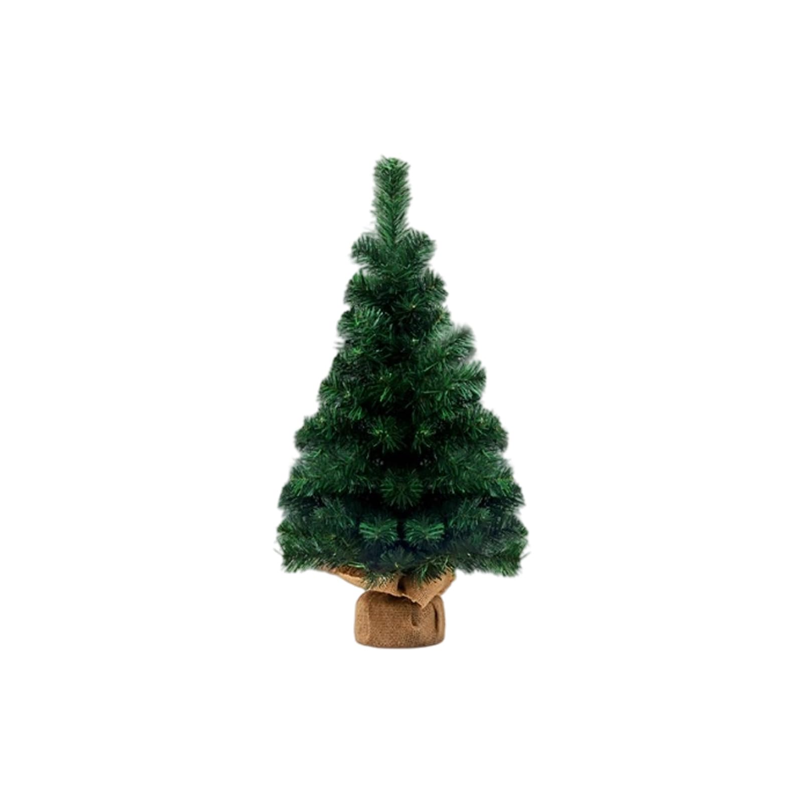 Kalttoy Miniature Christmas Tree Ornament MultiSize Option for Desktop Shelf Seasonal Store Window Display Miniature Christmas Tree with Burlap Base Shape with a Burlap Base