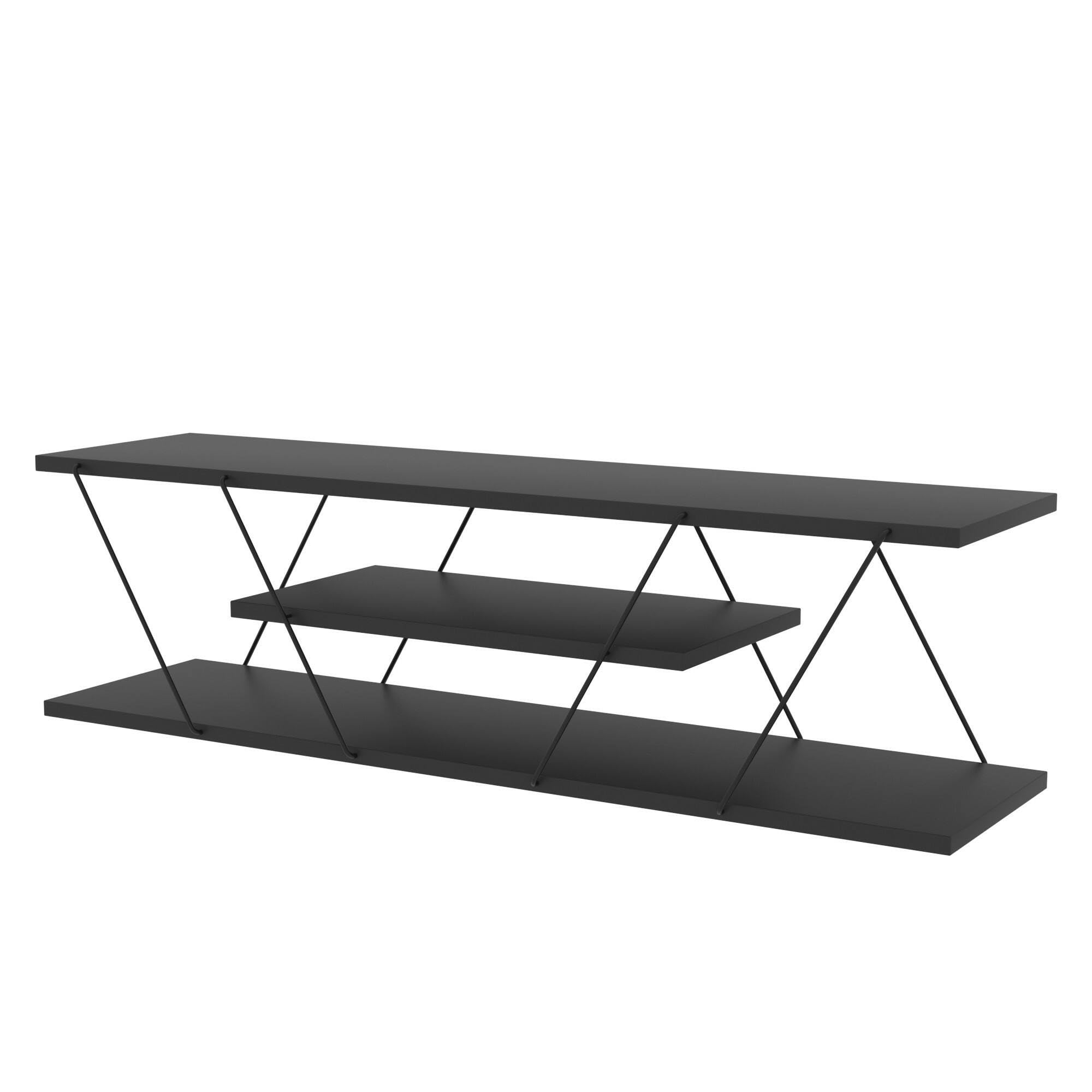Dmora - Mobile porta TV Lysithea, Credenza da soggiorno, Armadio basso per TV, Base parete attrezzata, 120x30h33 cm, Antracite e Grigio