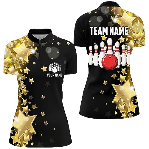 PIONAMZIOZ Personalized 3D Men's and Women's Bowling Team Jersey American Bowling Polo & Quarter-Zip Shirt QZT564