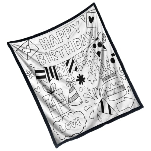Couverture à colorier pour la famille et décoration de la maison thème anniversaire originale