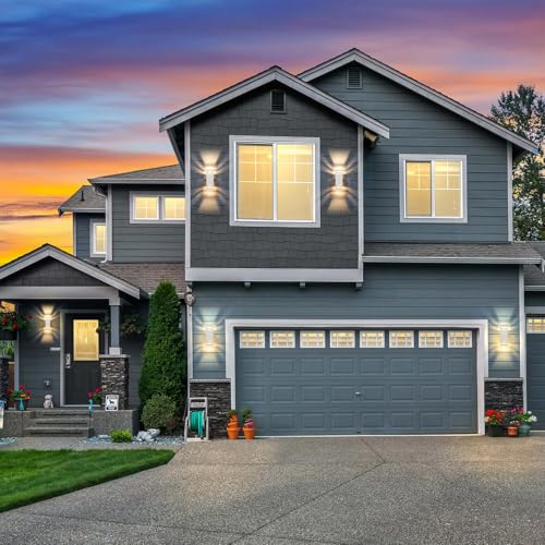 CELAVY Outdoor Wall Lights Mains Powered Outside Up Down Lights, IP65 LED Porch Front Door Light, Waterproof Square GU10 Exterior Modern Lighting External Electric Sconce Wall Mounted for House, White 4 CELAVY Outdoor Wall Lights Mains Powered Outside Up Down Lights, IP65 LED Porch Front Door Light, Waterproof Square GU10 Exterior Modern Lighting External Electric Sconce Wall Mounted for House, White - Image 4