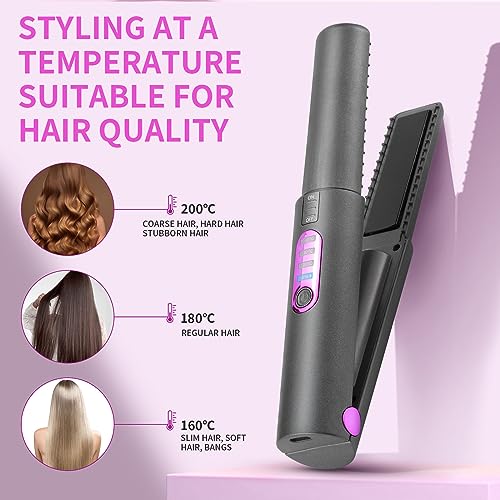 OBEST-Plancha-de-Pelo-Inalambrica2-en-1-Rizador-de-Pelo-Portatil-Mini-Viaje-InalambricoCalefaccion-Rapida-para-Cabello-liso-y-Brillante-RapidoTipo-C-Recargable