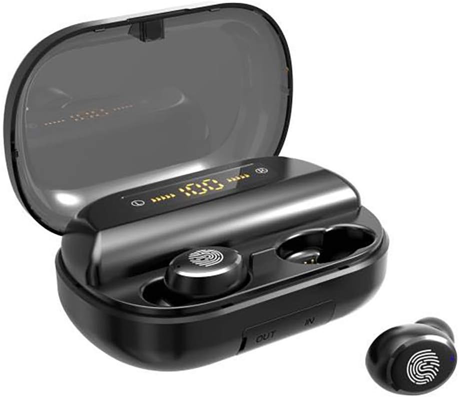 V11S Touch wireless Bluetooth 5.0 headset HIFI Stereo with microphone binaural in-ear Handsfree Headphones with charger box Black