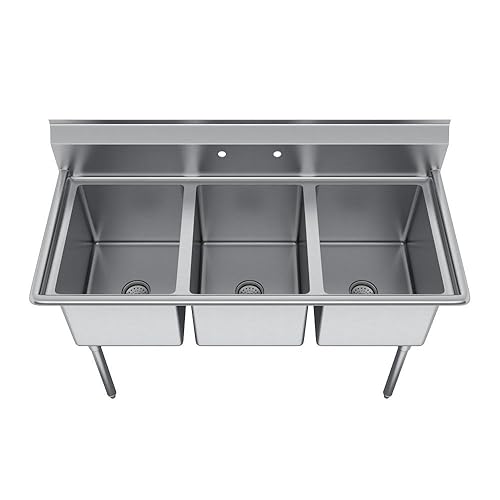 Miniatura 8 de Elkay Foodservice - Fregadero de 3 compartimentos, 94 x 23.75 pulgadas, altura de trabajo de 36 pulgadas, cuenco de 18 x 18 pulgadas, 12 de
