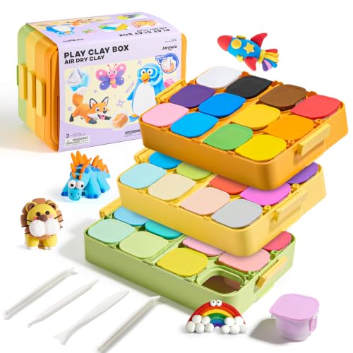 Image of Jar Melo Air Dry Clay for Kids 36 Colors Modeling Clay Kit with Storage Box