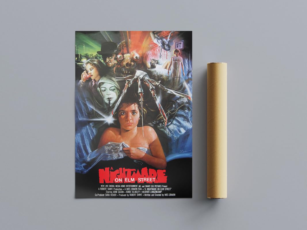 All Tme Great Horror Movie Posters Nightmare On Elm Street Wall Art (A3 Size 29.7cmx42cm)