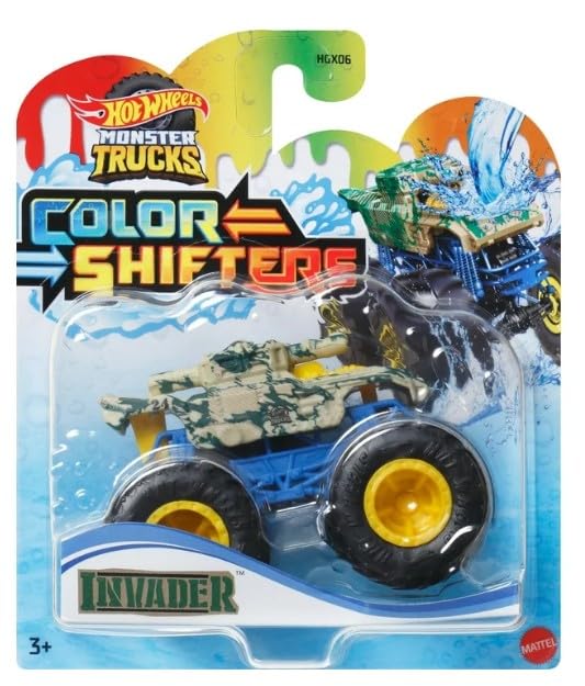 Hot Wheels Monster Trucks Color Shifters Invader, 1:64 Scale 2025