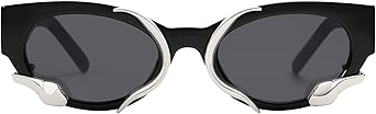 Trendy Sunglasses for Women Men Vintage Narrow Cateye Metal Snake Sunnie Y2k Accessories AP3621