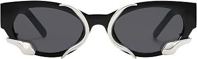 Trendy Sunglasses for Women Men Vintage Narrow Cateye Metal Snake Sunnie Y2k Accessories AP3621
