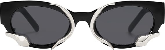 Trendy Sunglasses for Women Men Vintage Narrow Cateye Metal Snake Sunnie Y2k Accessories AP3621