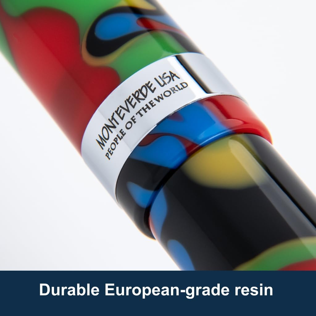 Monteverde USA People of the World Kuna Ballpoint Pen, Ergonomic Design, Polished Chrome Trim, Quality Resin, Cultural Writing Instrument