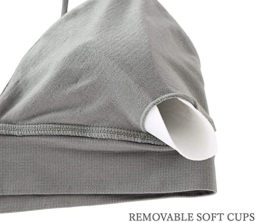 Image of INIBUD Bralette for Women Triangle Cups Removable Padded Wire Free Pull On Closure