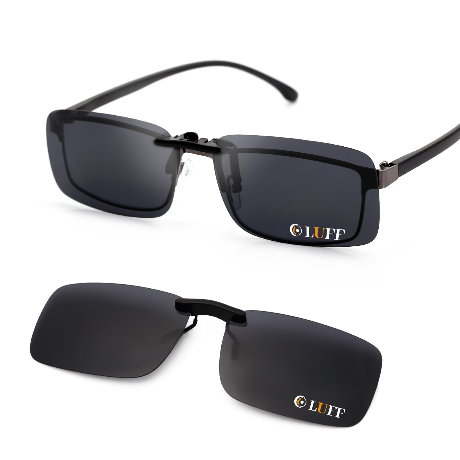 LUFF Polaryzowane okulary przeciwsłoneczne unisex z klipsem do okularów korekcyjnych, dobre klipsy w stylu krótkowzroczności, na świeżym powietrzu, do jazdy samochodem, wędkowania