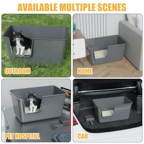 Arenero para Gatos Grande 4-Pack con Pala Gris miniatura 7