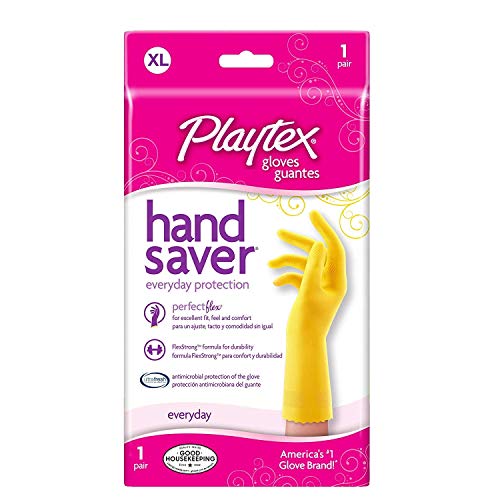 PLAYTEX HandSaver Rubber Gloves for Kitchen and Household Cleaning (10 Pairs), XL
