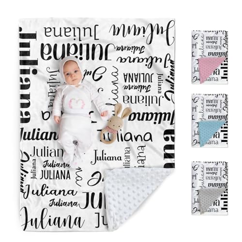 Duckbe Custom Name Baby Blankets, Personalized Infant Throw Blanket for Newborn, 30