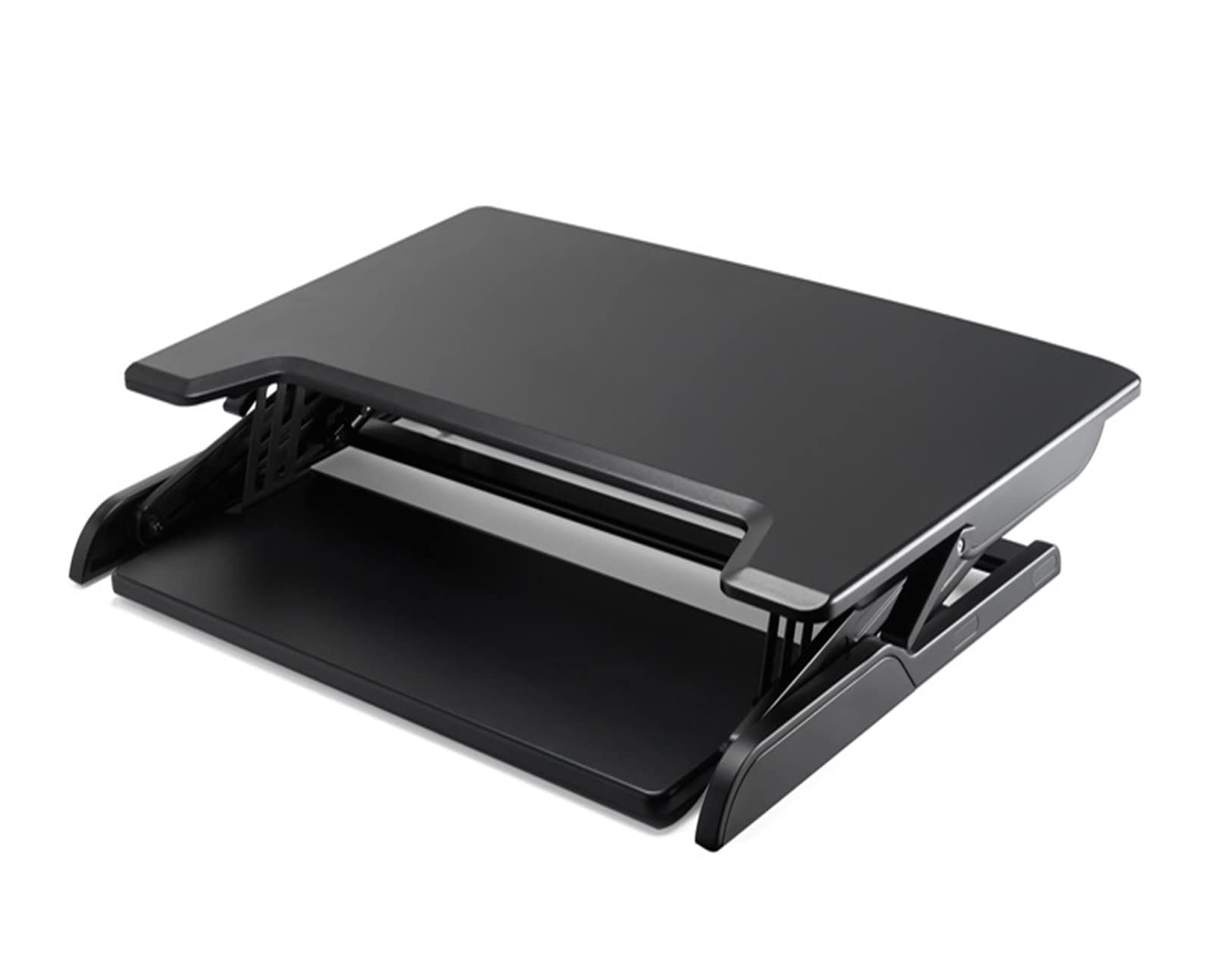 ID-36 Height Adjust Sit Stand Desk Riser Foldable Laptop Desk Notebook Monitor Holder Stand with Keyboard Tray Black