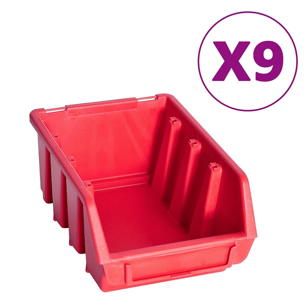 Genérico Kit de Cajas de almacenaje 103 pzas Paneles de Pared Rojo/Negro,Bricolaje,Accesorios de Bricolaje,Organización y Almacenamiento de Herramientas,Armarios para herramientas-150813