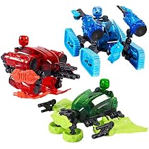 Zing Klikbot Megabots Pack of Three Green, Blue and Red - Toy Figures with Unique Accessories for Kids 8 Plus