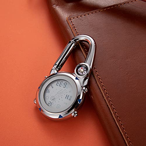 Image of JewelryWe Men Women Digital Clip Watch Mini Microlight Backpack Buckle Belt fob Watches for Rock Climbing Doctors Nurses Chefs for Mother's Day
