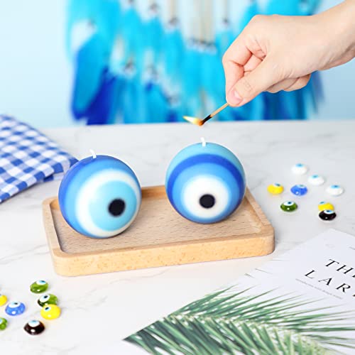 Huray Rayho Evil Eye Candle Gifts Set Of 2 Evil Eye Decor Blue Ball Nazar Candle Handmade Scented Natural Soy Wax Hamsa Cute Candles Aesthetic Aromatherapy Air Freshener Home Office Gifts For Women thumb #3