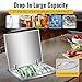 20Lx18Wx13H Inch Stainless Steel Drop-in Ice Chest with Hinged Cover, 40.9 Quarts Capacity, Silver