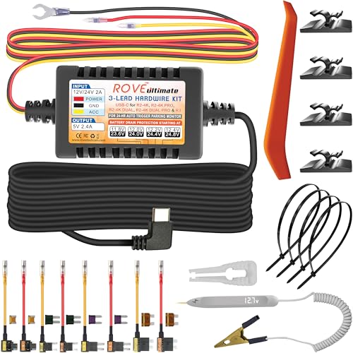 Foto de ROVE Ultimate Dash Cam Hardwire Kit con puerto USB-C para modelos de cámara R2-4K, R2-4K PRO, R2-4K Dual, R2-4K Dual PRO y R3 Dash Camera, kit de monitoreo de estacionamiento las 24 horas con (imagen 4)