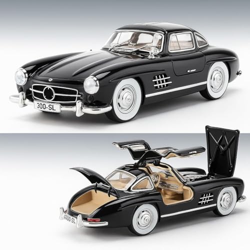 Image of Sky Tech Mercedes Benz 300 SL Vintage Car 1:32 Scale Model Exclusive Alloy Metal car Pull Back Die-cast Metal Toy Openable Doors & Light Music Best Gifts Toys【Colors as Per Stock】