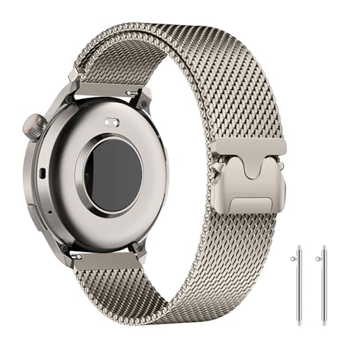 PaceBid 22mm Metal Correa Compatible con Amazfit Balance, Nuevo Hombres y mujeres Acero Inoxidable Metal Repuesto Correa Magnético Pulsera para Amazfit Balance - Starlight