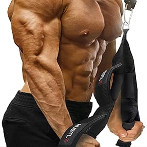 Hustle Athletics Tricep Rope Cable Attachments for Gym Use – Perfect Gym Equipment for Home/Gym Accessories – Multi Workout Rope Cable Machine Attachment -Best Gym Rope Grip with 4 Anti-Slip Handles