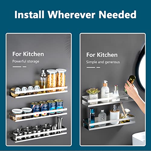 Geinifafa Rustproof Metal Storage Floating Shelves Wall Mounted Rectangular Shelf For Bedroom,Bathroom thumb #3