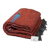 Open Road Goods Yoga Blanket - Thick Mexican Thunderbird Blanket - Handmade and Made for Yoga! (Red Earth)