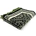 Prayer Rug - Plush Velvet Turkish Carpet Janamaz Sajadah Free Prayer Cap Elegant Swirl (Green)
