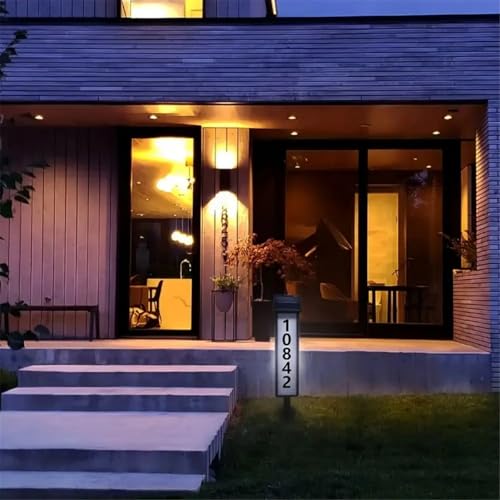 Señal de dirección solar con estaca iluminada para número de casa 3
