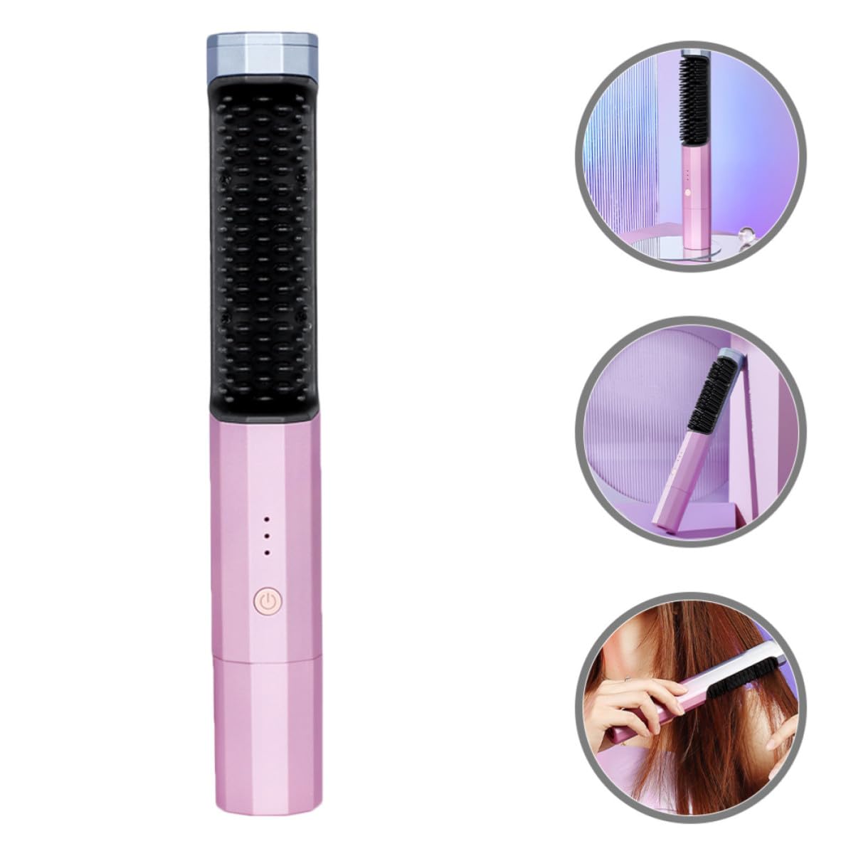 Kabelloser Haarglätterkamm Usb-c, Tragbar, Violett, 4000mah