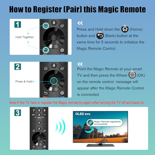 Image of Magic Remote for LG Smart TV Remote Control,for LG TV Remotes AN-MR24GA /23GA /22GA /21GA with Pointer and Voice Function,Replacement for 2019-2024 UHD QNED NanoCell MiniLED OLED C4 C3 C2 C1 G4 Smart TVs