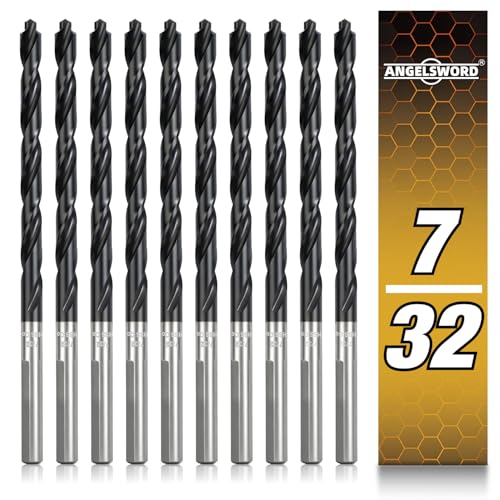 ANGELSWORD 7/32 Drill Bit for Metal 10 PCS M35 Cobalt TiAlN Coated Drill bit for Hardened Metal Stainless Steel Cast Iron and Light-Gauge Metal