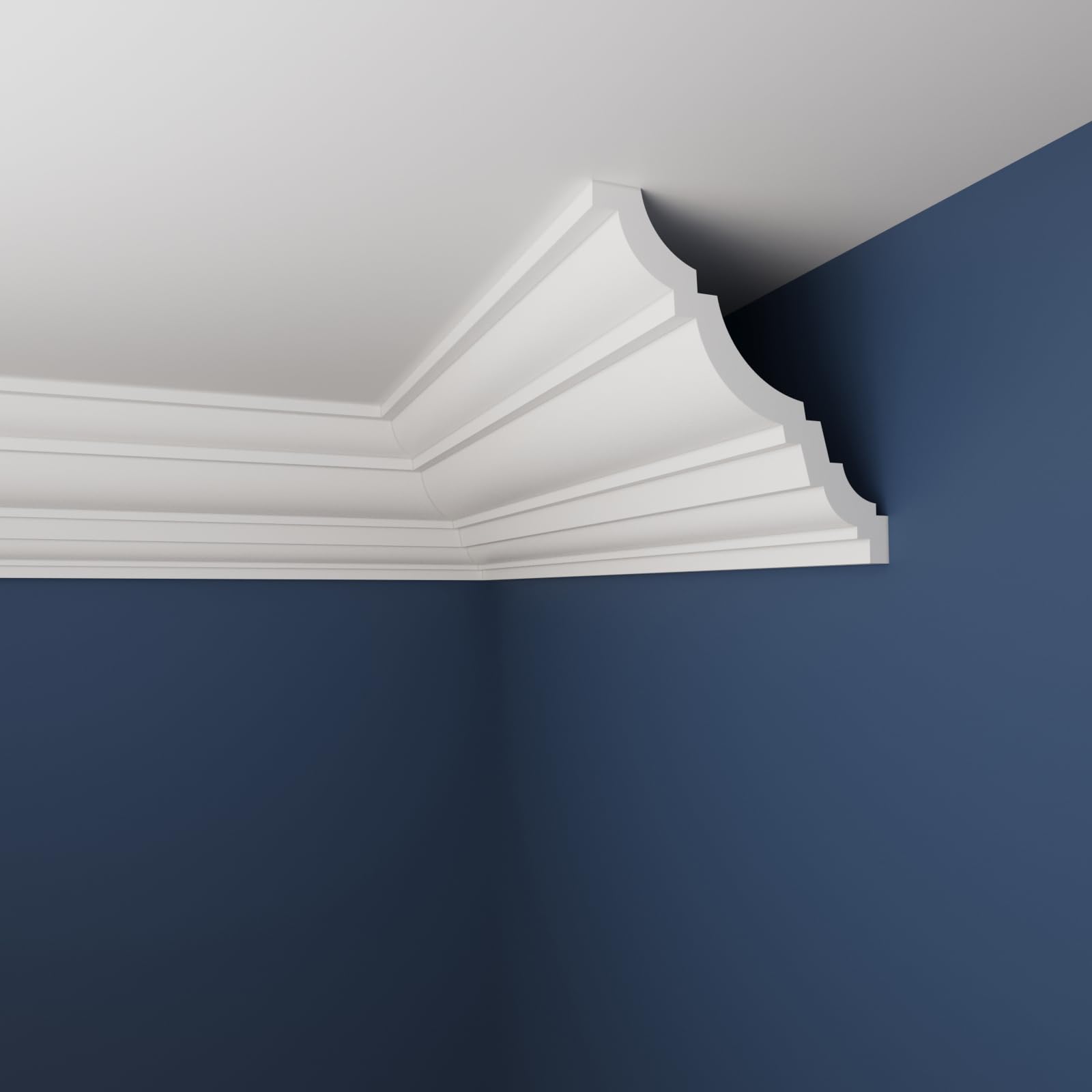 WOLDECOR Coving for Ceilings, White XPS Cornice, Lightweight Ceiling Coving & Moulding, Paintable Decorative Trim, Easy DIY Installation for Modern Interiors (6m, WW04) — image 1