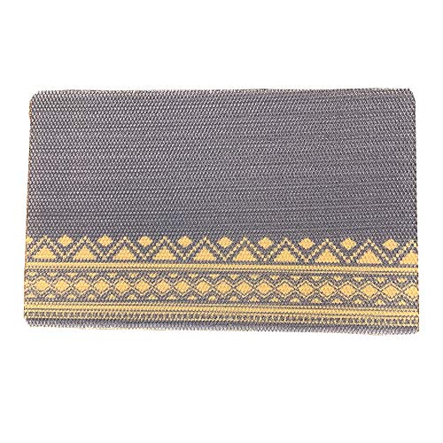 ラック 玄関マット 80X50X1cm エスニックネイビー エントランス 速乾性 通気性 洗える 丸洗い 大判 屋外 おしゃれ 大きめ 泥落とし 風水