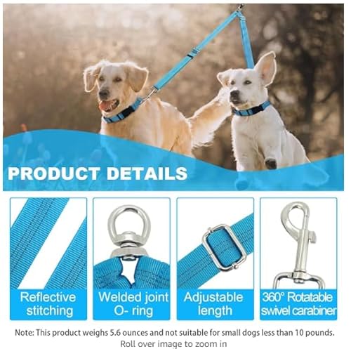 image for Brilliant Paw Double Dog Leash, Two Dog Leash Splitter, Adjustable Len