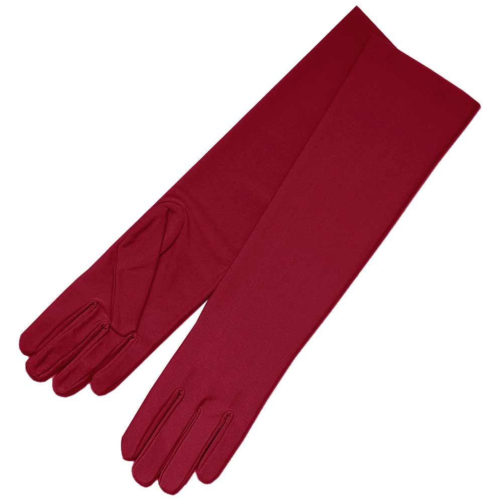 4-Way Stretch Matte Satin Dress Gloves Below-The-Elbow Length 8BL