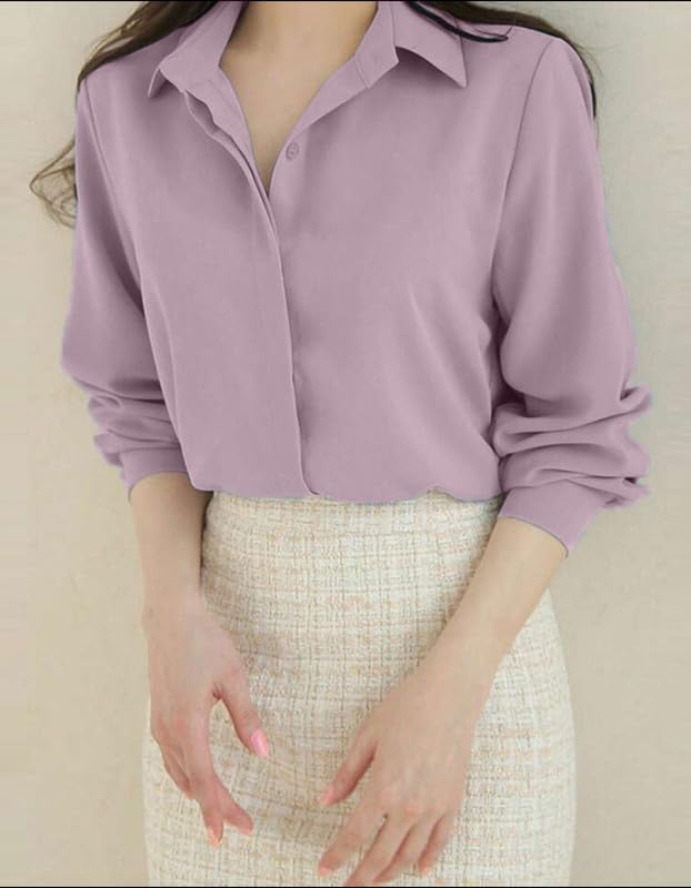Image of Women's Regular Fit Korean Style Shirts | Stylish Western Shirt with Concealed Placket | Casual & Office Wear Shirt for Women