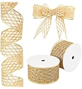 Amazon.co.jp: OLYCRAFT 4巻き レースリボン ゴールド ポリエステル 15