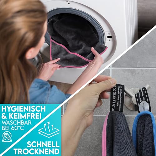 HUND IST KÖNIG Hundehandtuch extra saugfähig - Hunde Handtuch saugstark aus Mikrofaser mit 4 Eingriffen - Weiches XL Microfaser Handtuch für Hunde - Premium Hunde Trockentuch, schnell trocknend