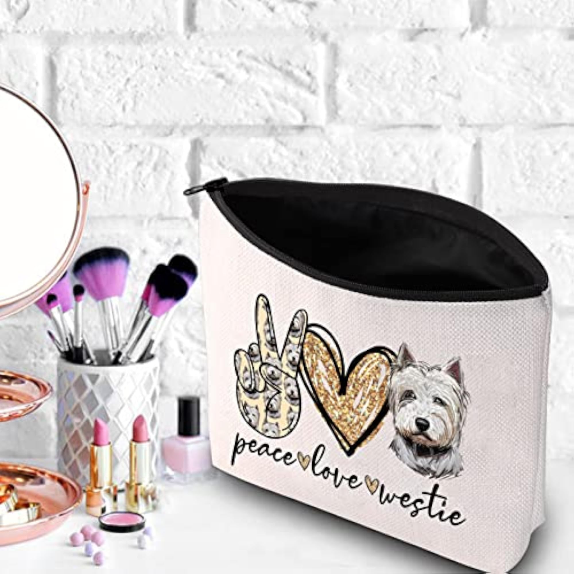 Westie Lover Makeup Bag, Cute Cosmetic Pouch