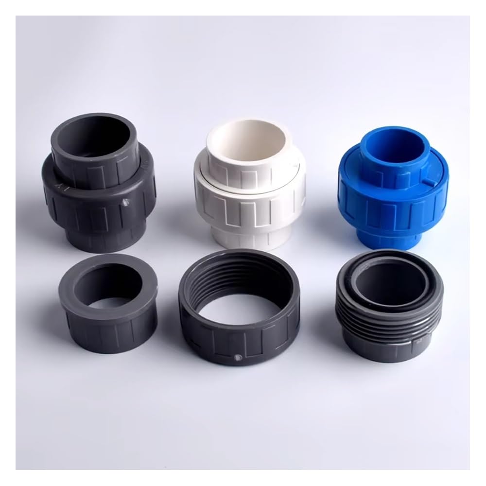 Ytytni Blue Pvc Pipe Union Straight Connector For Irrigation And Hydroponics - 20Mm To 110Mm Inner Diameter, Plastic Fitting(,32Mm)
