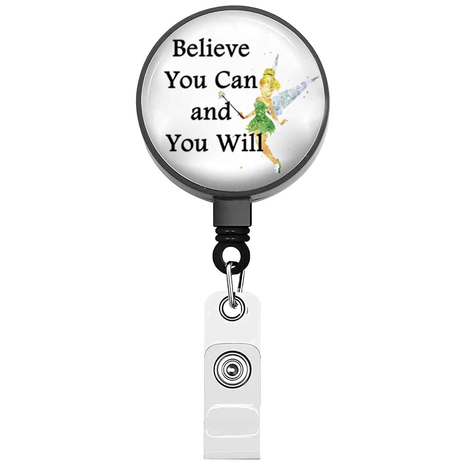 BEKECH Fairy Tale Retractable Badge Holder Fairy Pixie Cartoon Fans Gifts Badge Reel Fairy Tinkerbell Gift