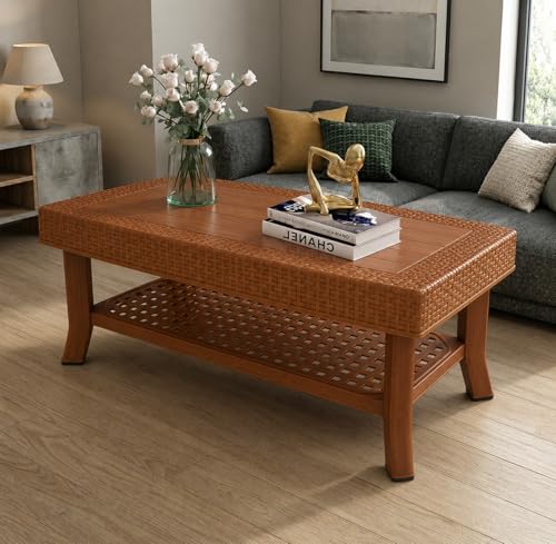 Image of Raj Furniture Plastic Center Table for Home, Office, Indoor & Outdoor | Coffee Table | 82.5cm (L) x 52cm (W) x 42cm (H) | Orange| 1 Pc